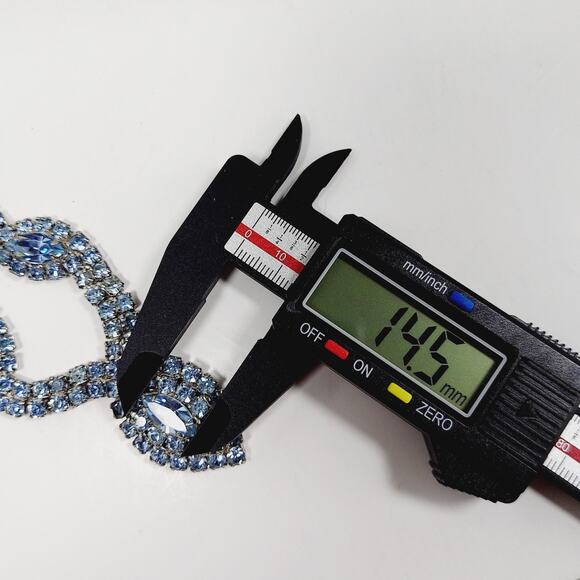 Stunning Baby Blue Marquis Rhinestone Necklace & Bracelet Set Statement Parure - Picture 16 of 16